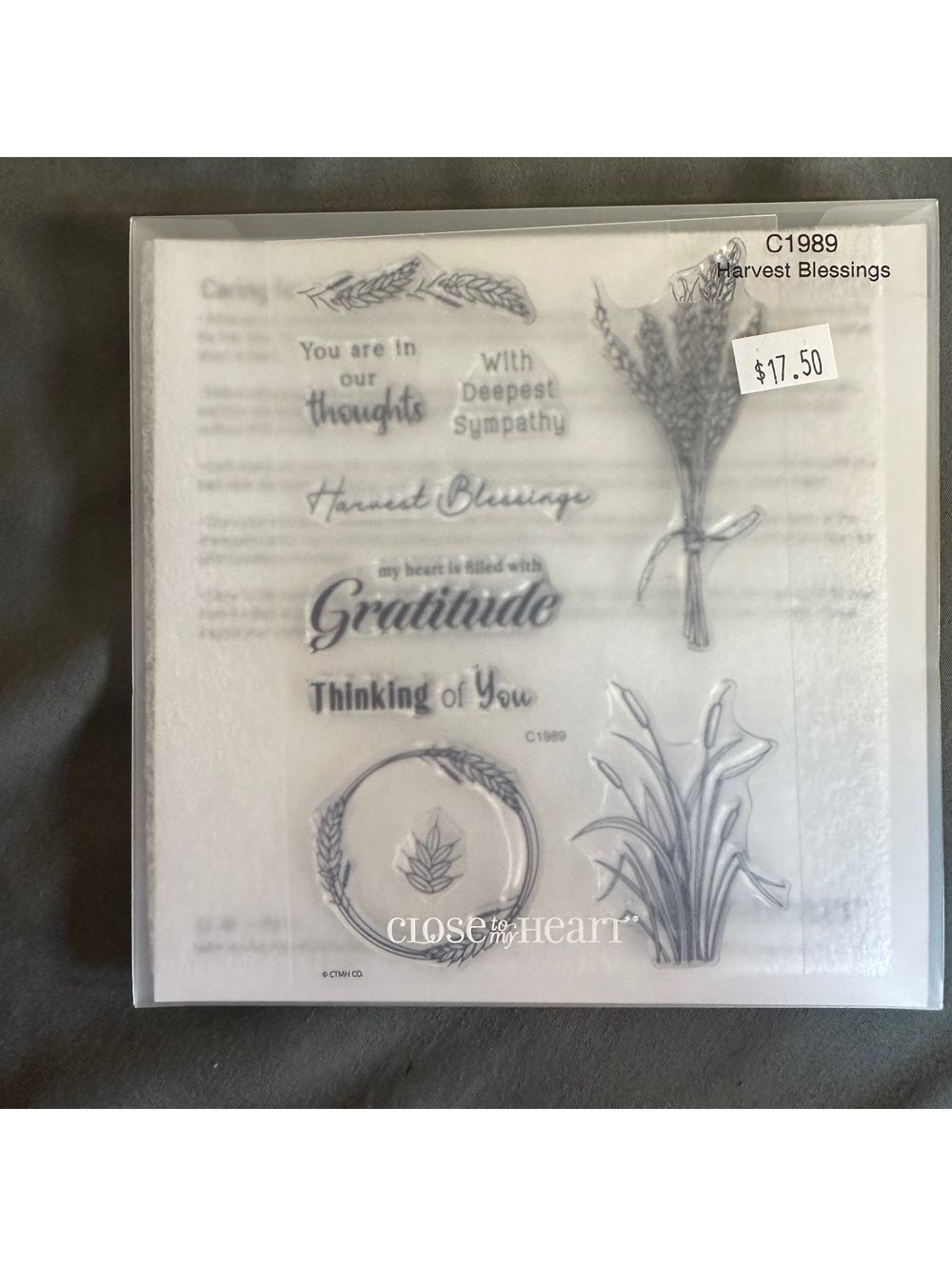 Close To My Heart C1989 Harvest Blessing Acrylic Stamp Set